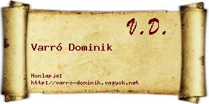 Varró Dominik névjegykártya